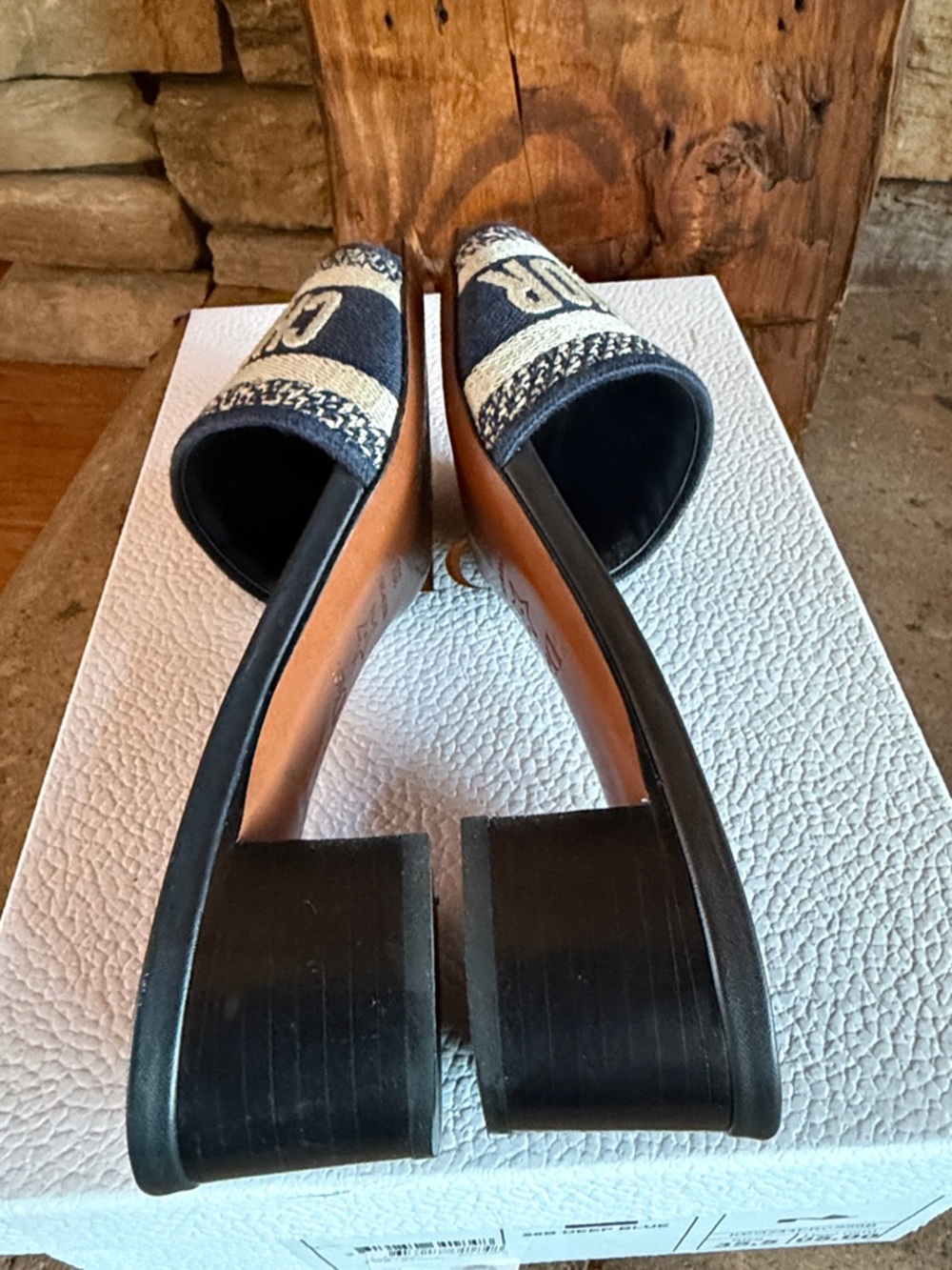 Auth. Dior Dway Embroidered Slide Heel Mule - Picture 11 of 13